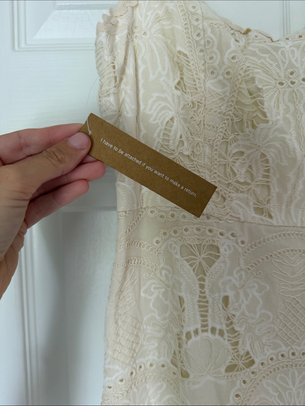 NEW Few Moda o.p.t Jordyn Cotton Cream Midi Dress - Picture 5 of 8